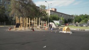 Таймлапс строительства детской игровой площадки в Новой Москве