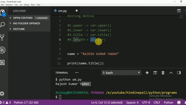 020 String Method In Python Hindi Urdu