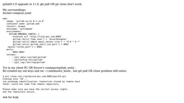 git clone Error: ssh_exchange_identification: Connection closed by remote host смотреть онлайн