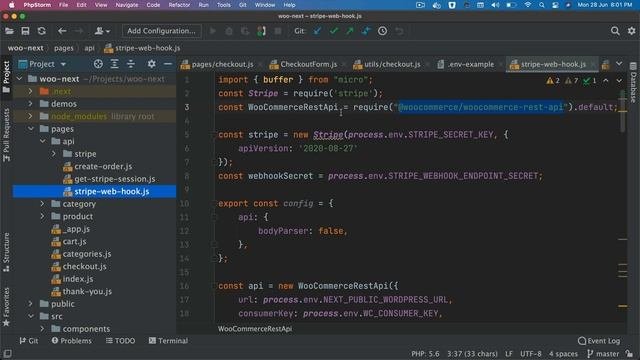#37 Create a Webhook Endpoint - Stripe API | Triggering actions with webhooks | Nextjs WooCommerce