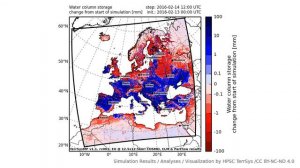 TerrSysMP monitoring run 2016-02-13 - water column storage change - Europe (72h)