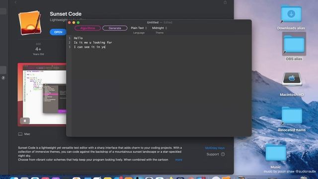 Sunset Code MAC APP Basic Overview - Mac App Store смотреть онлайн