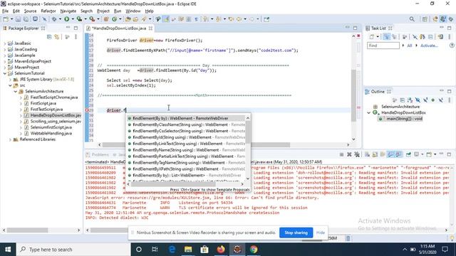 How to select value from drop down list in selenium webdriver | Select Class