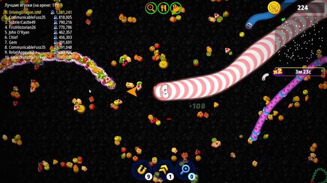 INVISIBLE SNAKE ? Where did this come from ? Worms.Zone.io смотреть онлайн