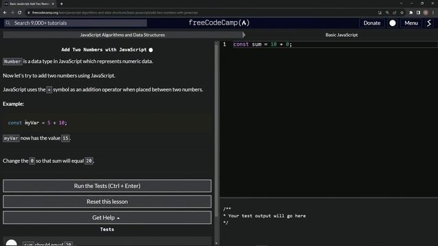 JavaScript Basic 11: Adding Numbers | FreeCodeCamp | JS Algorithms and Data Structures