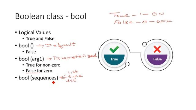 Python - Boolean class #bool #defaultconstructor #sequence #python
