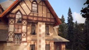 Проект дома в стиле шале в лесном массиве