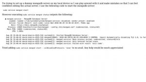 Can't start mongodb server using 'sudo service mongod start'