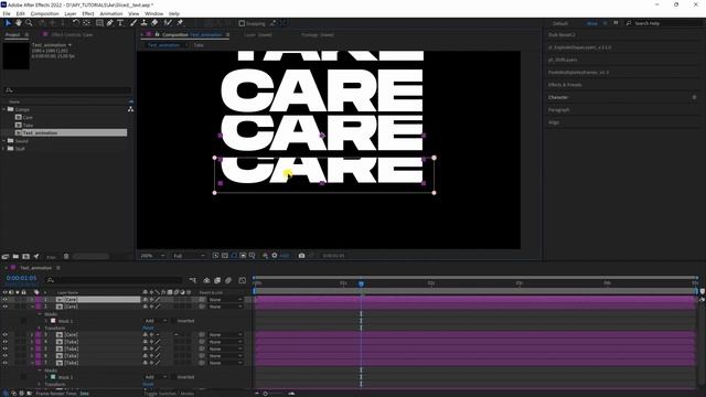 Разрезанный текст в after effects | Анимация текста after effects