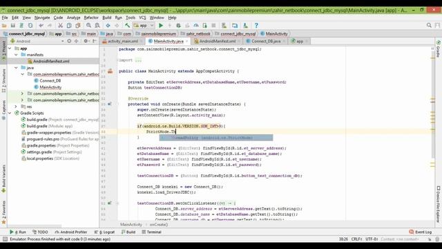 Android Studio Error Connect JDBC Mysql "Access denied for user 'root'@'%' and java Socket failed