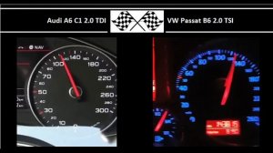 Audi A6 C7 2.0 TDI VS. VW Passat B6 2.0 TSI - Acceleration 0-100km/h