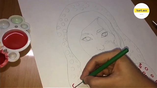 How to draw traditional pahadi girl |Kumauni dress| easy nd creative | step by step | смотреть онлайн