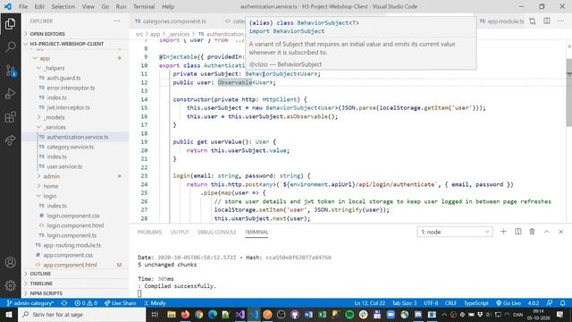 Angular 9 + ASPNET core, JWT intercept og roller