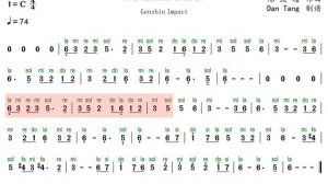 《白露归庭-The Homeward Heron》Genshin Impact C Key Number Notation Video 原神-简谱动态乐谱