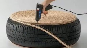 Как сделать табурет из старой шины
