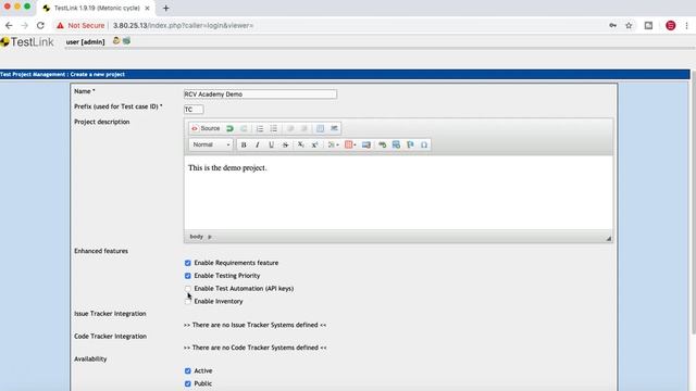 TestLink Tutorial #1 - Create TestLink Project | New TestLink Project