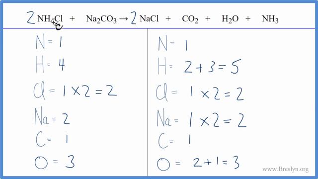 How to Balance NH4Cl + Na2CO3 = NaCl + CO2 + H2O + NH3 (Ammonium chloride + Sodium carbonate) смотреть онлайн