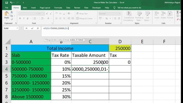 Income Tax Calculation Formula in Excel | Hindi | How to Make Income Tax Calculator смотреть онлайн