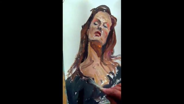 Рисование кисточкой маслом.Этюд1. смотреть онлайн