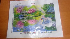 №21 подбор бисера на картину лебедь от компании фея вышивки.