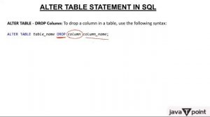 SQL ALTER Table in Hindi | SQL Tutorial l Javatpoint Hindi