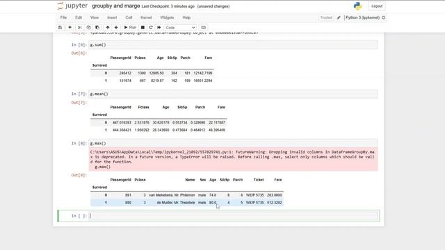 Pandas Library Part 3 | Data Analysis | Functions | Group By | Merge Function