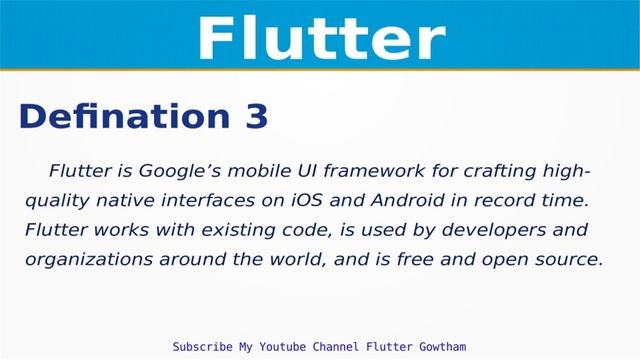 What is Flutter ? | Flutter Defination | Flutter for Mobile,Web,Desktop,Embedded | Android,iOS