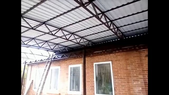 Навес №24 из профлиста с антиконденсатным покрытием.