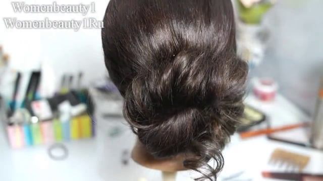 Вечерняя прическа на длинные и средние волосы: Пучок. смотреть онлайн