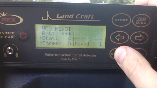 Функции и настройки основного меню глубинного импульсного металлоискателя Rex Land Craft! смотреть онлайн