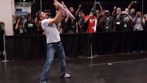 Ray Park (Darth Maul) and a double-bladed lightsaber