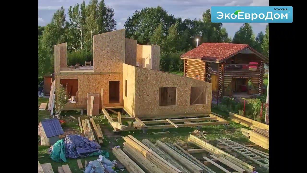 Таймлапс строительства дома из СИП панелей
