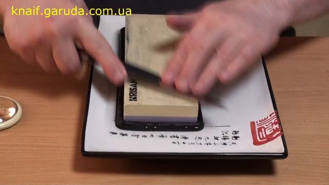 Нож Hattori, односторонняя заточка. Заточка водными камнями. смотреть онлайн