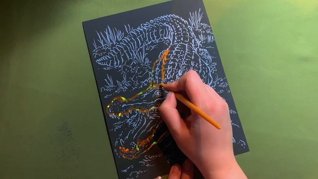 АСМР Рисование гравюры, факты о крокодилах/ ASMR drawing