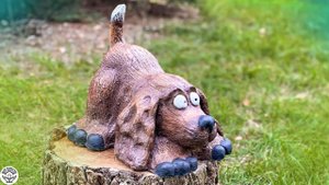 ПЁС-БАРБОС из ЦЕМЕНТА своими руками. Поделки из цемента.