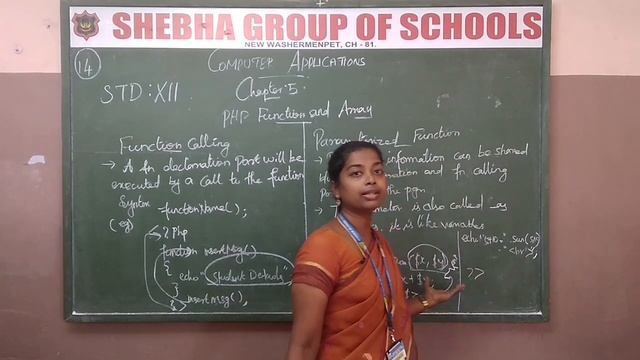 03.09.2020 XII - STD COMPUTER APPLICATION CL:14 CH:5 PHP FUNCTION AND ARRAY (MRS. JINI)