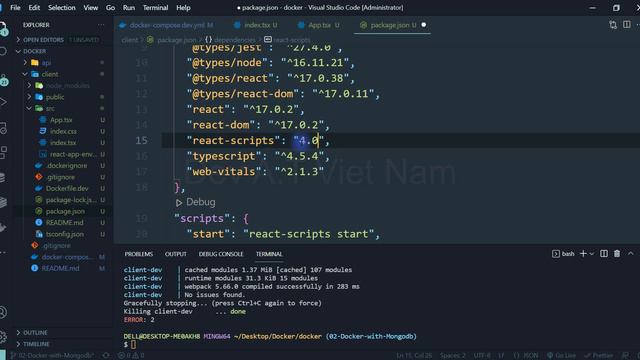 Docker Tutorial | #03 - Docker with Redis React Nginx - Development with Docker