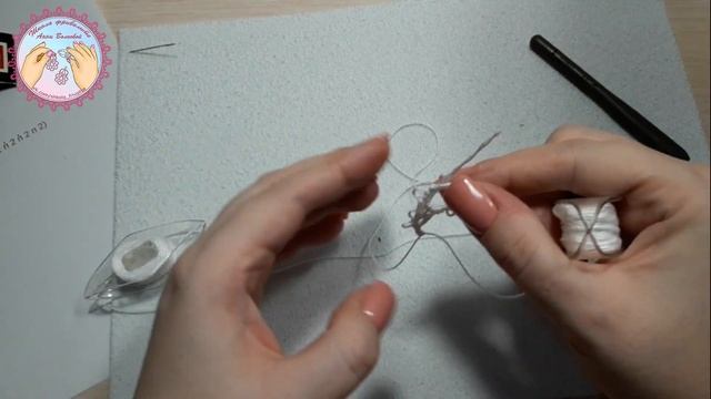 Снежинка фриволите двумя челноками для начинающих