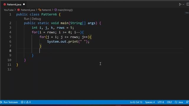 Pattern Program 6 | Java | Easy Coding