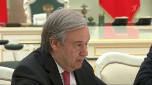 Важную роль России в решении глобальных проблем и ...а встрече с Владимиром Путиным Антониу Гуттереш