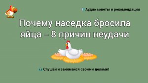 Почему наседка бросила яйца – 8 причин неудачи