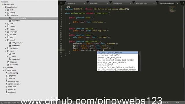 Codeigniter 3 tutorial for beginners TagLish po part 2 login/registration