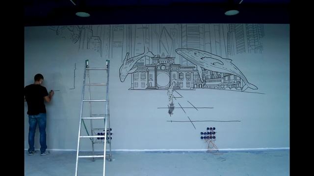 Рисуем маркерами на стене | Drawing markers on the wall смотреть онлайн