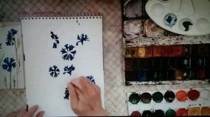 Как нарисовать "Василёк! . Живопись акварелью. Рисование.