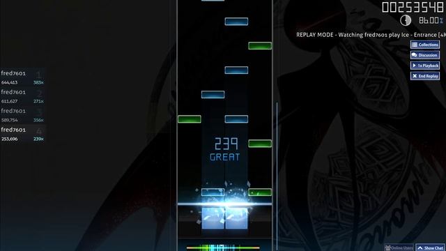 Osu! Mania Ice Entrance[4K Hard] смотреть онлайн