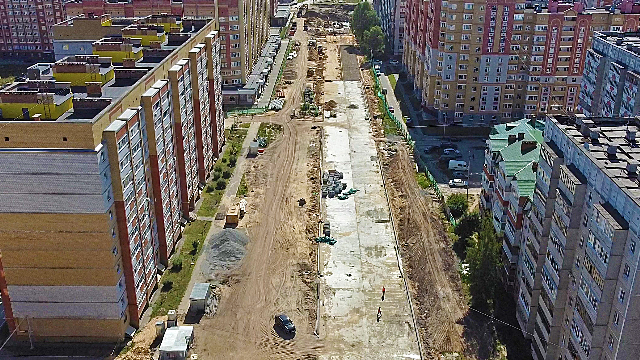 Строительство бульвара Ураева и улицы Петрова в Йошкар-Оле | Июль 2021 г. | Республика Марий Эл