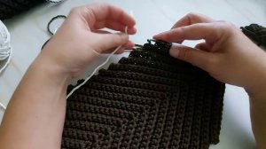 Сумка конверт из шнура крючком.