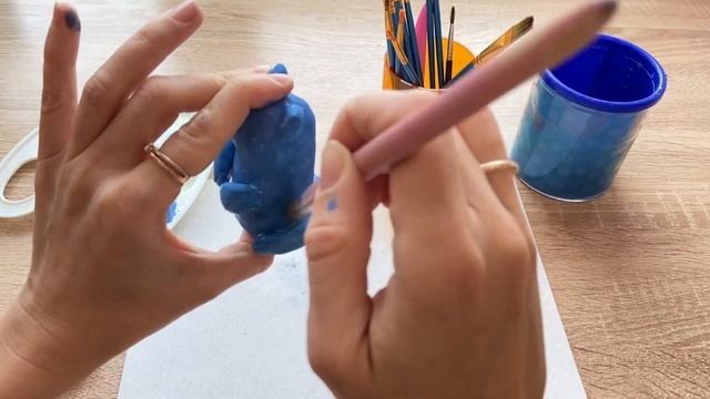 DIY Лепим водяного тигра из массы jovi air dry. Символ 2022 года. Лепим с детьми смотреть онлайн