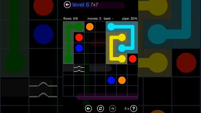 Flow Free Bridges Challenge Pack 7x7 Level 6 Walkthrough