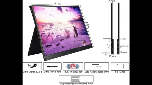 YGG 13.3'' 2K HDR 2560x1600 Display 100% SRGB Portable Laptop Monitor смотреть онлайн